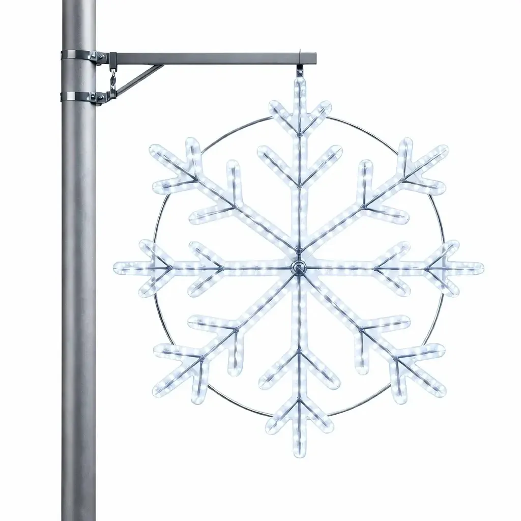 2D LED světelná vločka XVII, sada na VO, 100 × 100 cm, ledově bílá