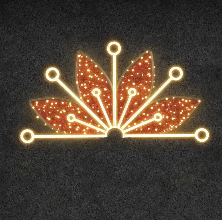 Easy Fix 2D LED světelná půl vločka, 170 × 305 cm, teple bílá, IP44 závěsná