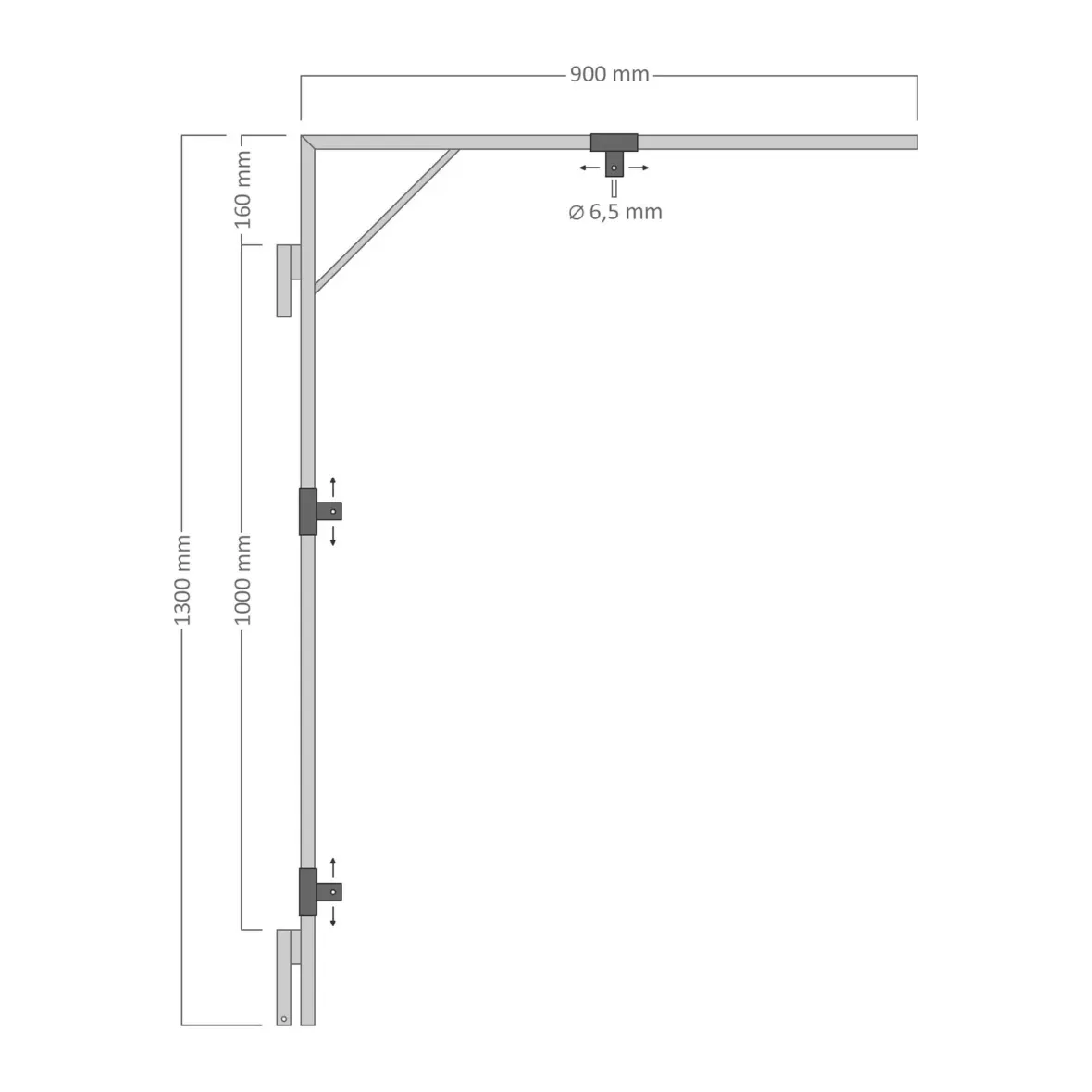 Držák motivu na sloupy veřejného osvětlení pro dekory 90–130 cm (max