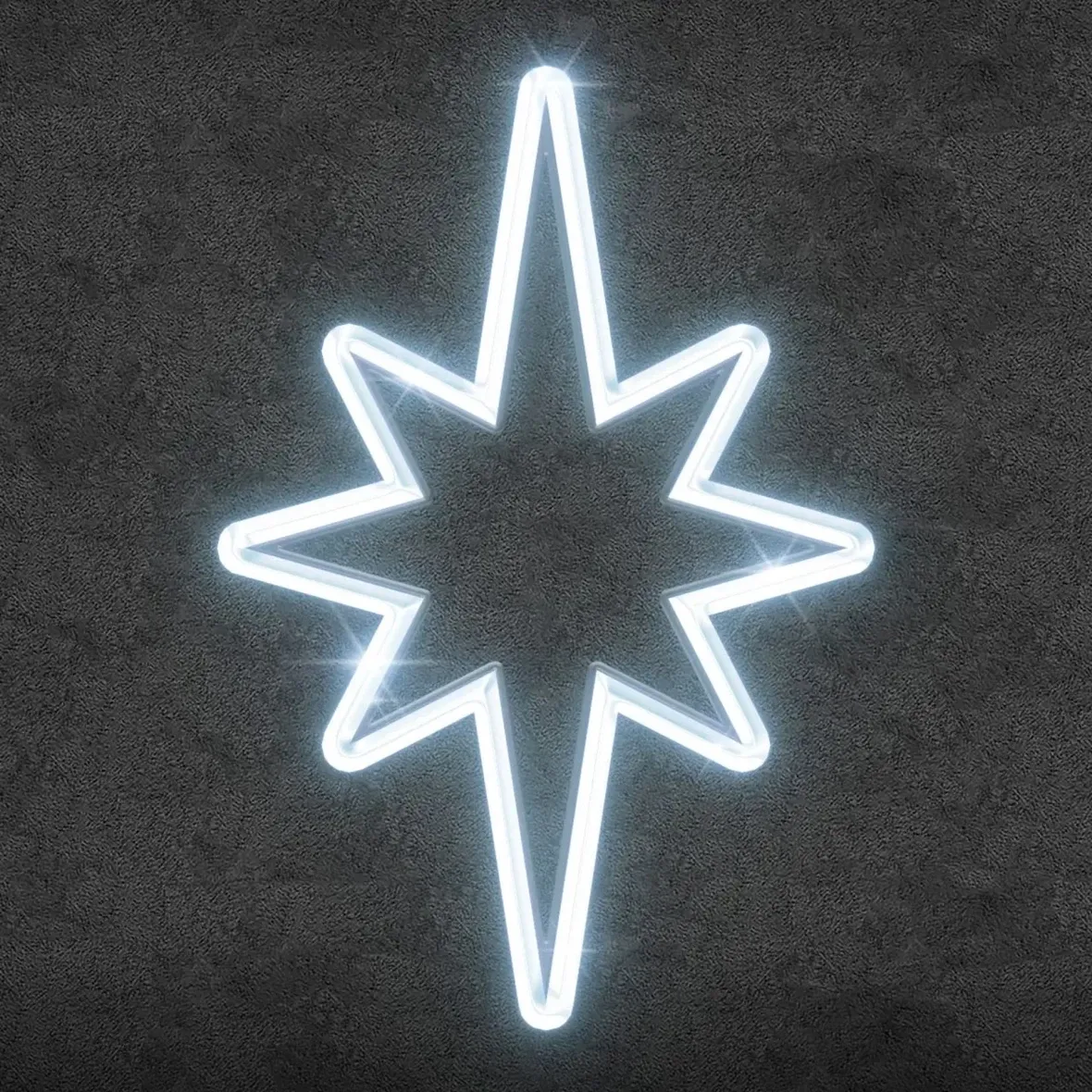 Easy Fix 2D LED světelná hvězda na vrchol stromu, 45 × 70 cm, ledově bílá, 3D tisk