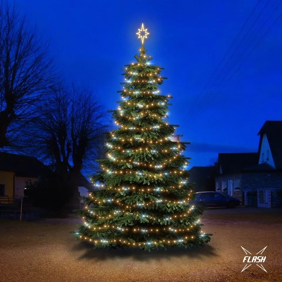 LED-es világítókészlet 6–8 m magas fákhoz, meleg fehér fény, villogó funkcióval