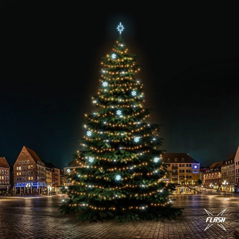 LED fényszett karácsonyfához 21-23 m magas, meleg fehér, Flash, jég dekoráció DZX0EFD01