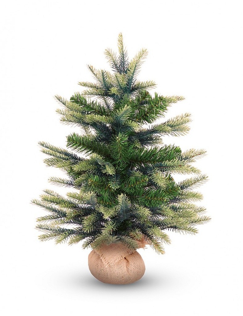 Mesterséges karácsonyfa 60 cm, Penny lucfenyő, 2D és 3D tűkkel, juta csomagolva.