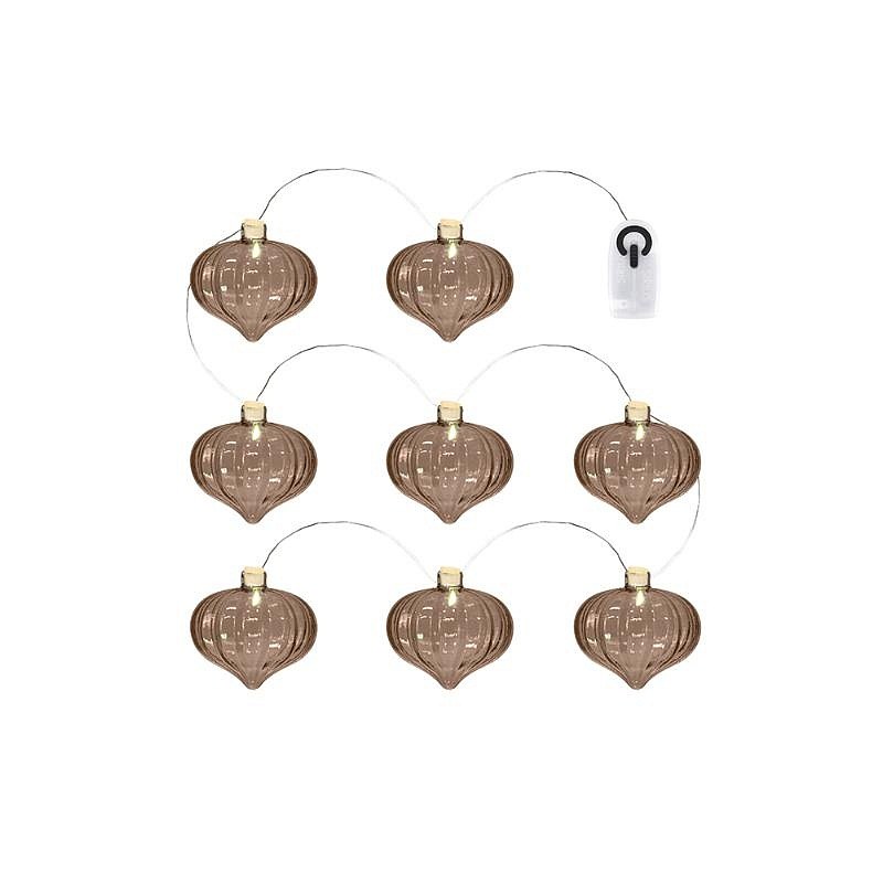 _Letöltve - LED dekoratív fénylánc fáklyás üveglámpákkal, barna, 1,5 m, 8 lámpás, 8 lámpás