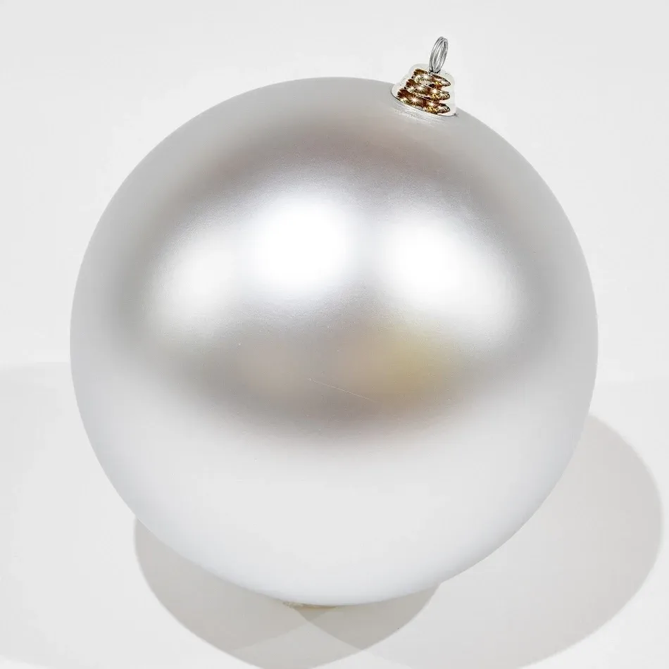 Termelési műanyag gömb 1 db, átmérő 30 cm, ezüst, matt, belső tér