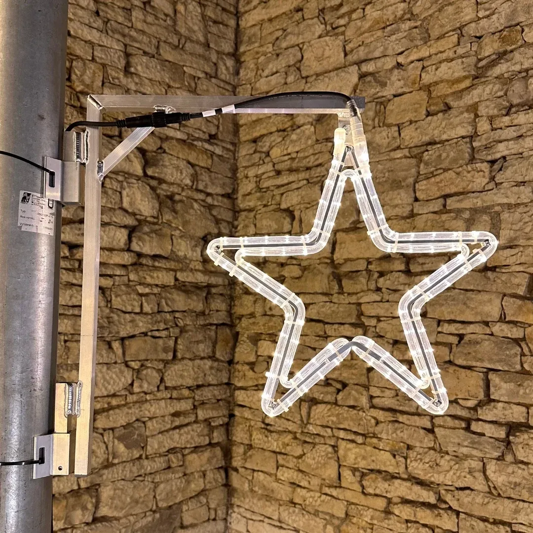Easy Fix 2D LED világító szett, csillag XII., Ø 45 cm, meleg fehér, közvilágítási szett, alumínium