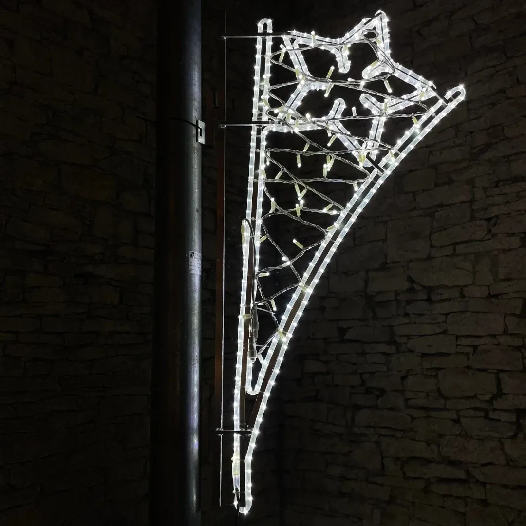 LED-es fénydekor, 50 x 140 cm, jégfehér
