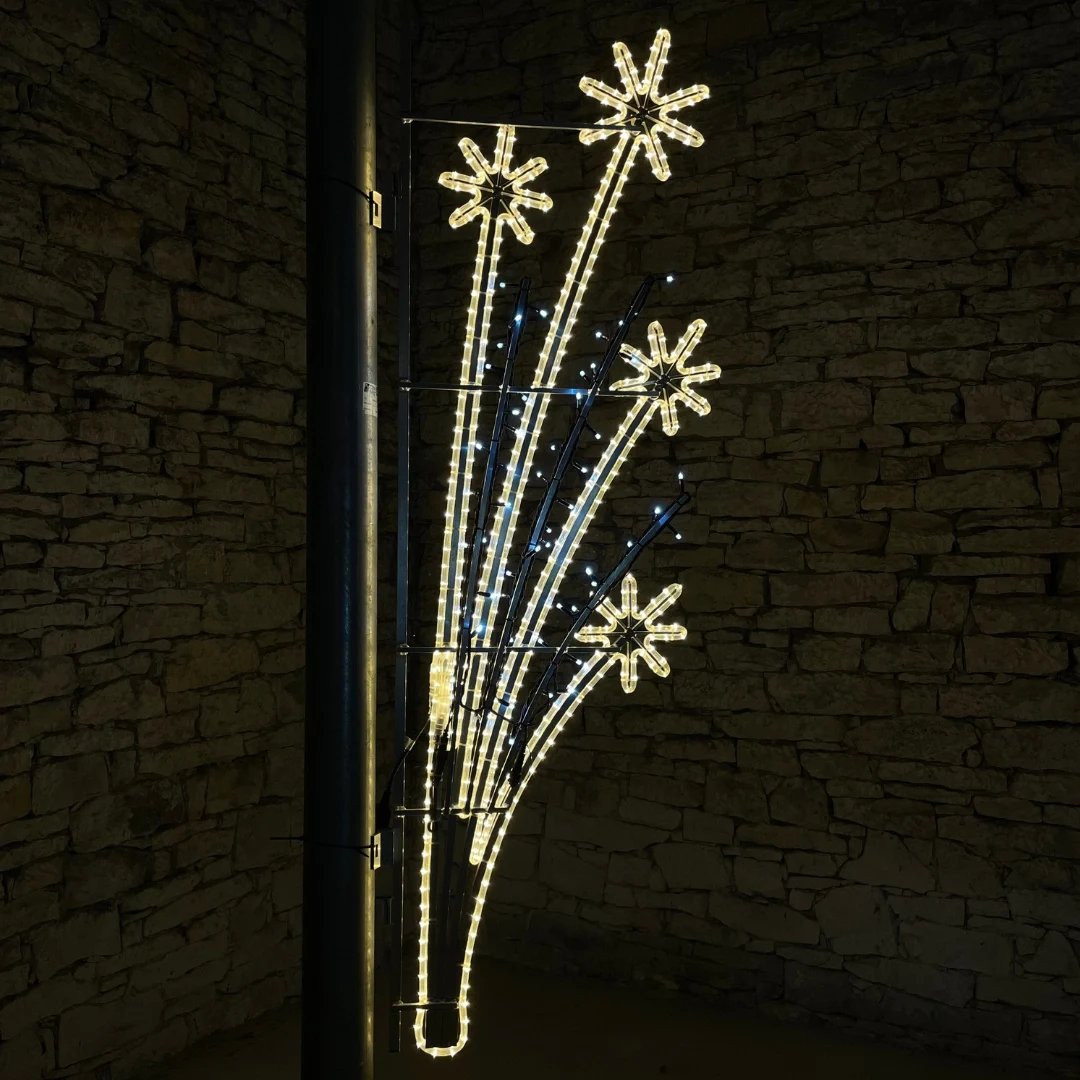 LED fénydekoráció, 65 x 200 cm, meleg fehér, jeges fehér lánccal, 230V