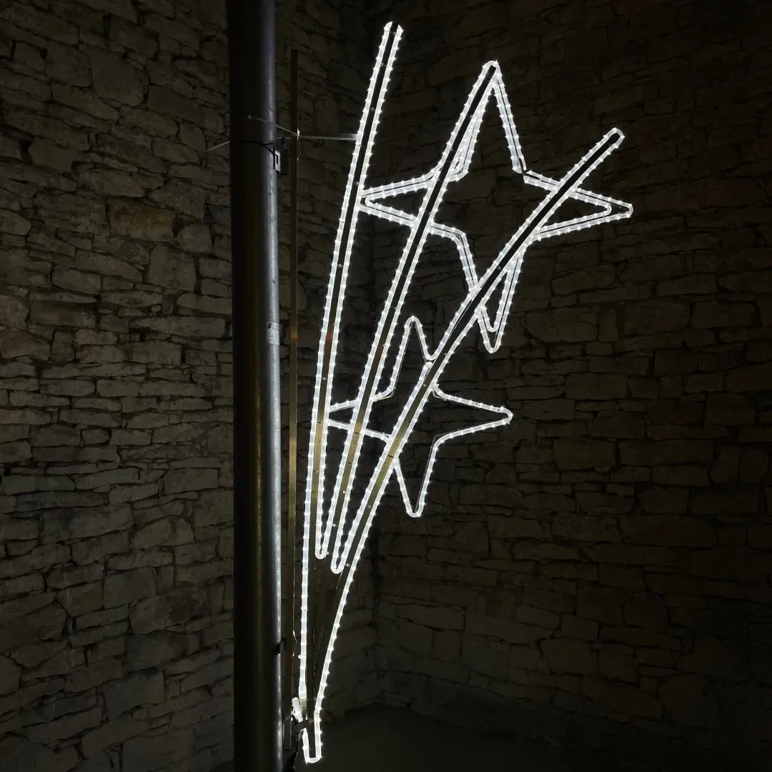 VO LED fénymotívum 2 orion csillagok rudakkal, 170 x 100 cm, 170 x 100 cm