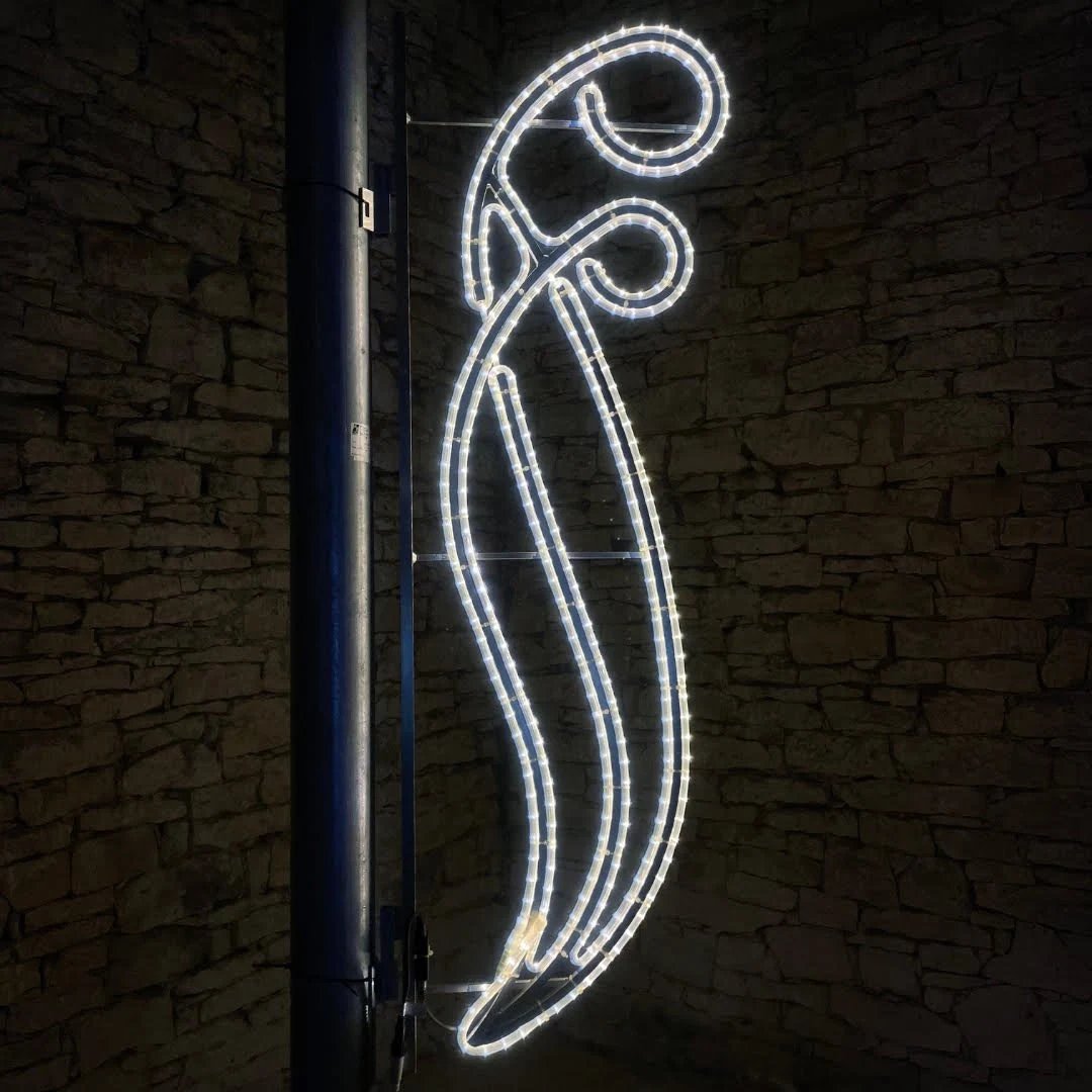 LED fénymotívum villanó izzóval, 180 x 60 cm, jégfehér