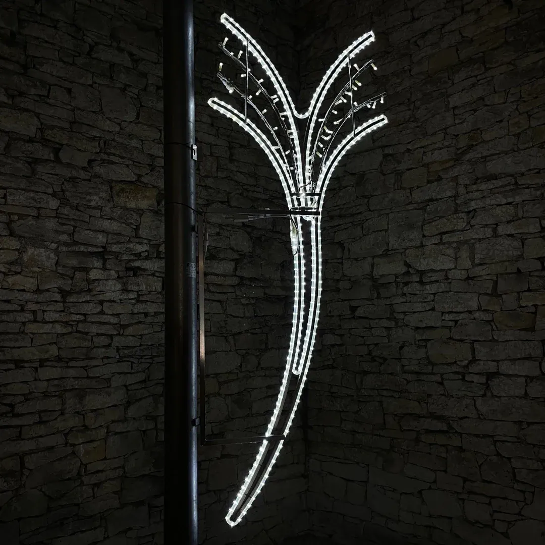 LED-es fénydekor, 90 x 230 cm, jégfehér