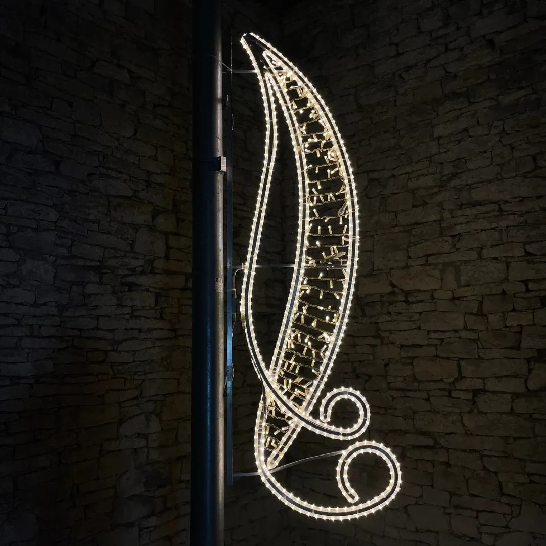 LED fénymotívum, 230 x 80 cm, melegfehér, szövéssel
