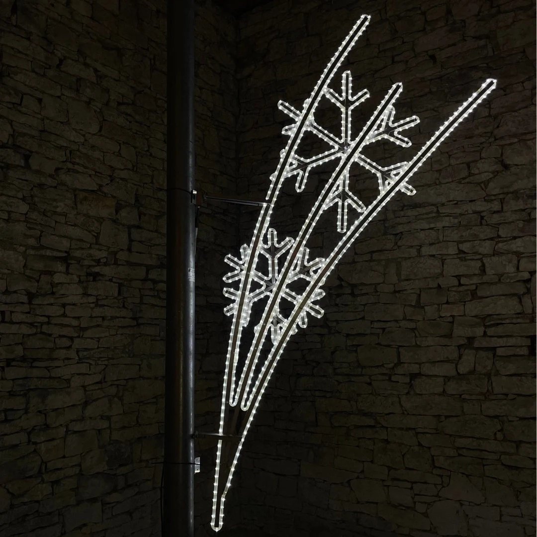 LED fénymotívum 2 jégpehely,150x260cm, jégfehér