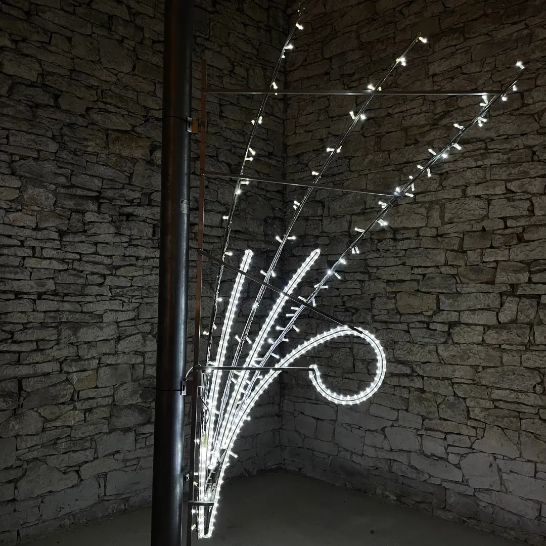 LED fénydekorációs splash, három sávos, jégfehér, 250x155cm