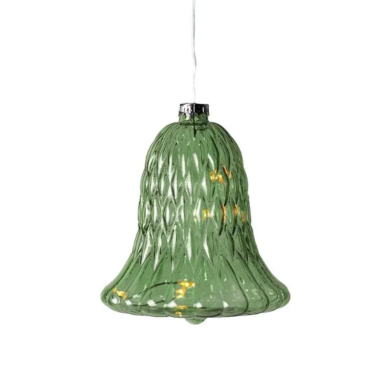 LED-es üvegharang, zöld, Ø 9 × 10 cm, 5 LED, IP20 belső, 1× AAA