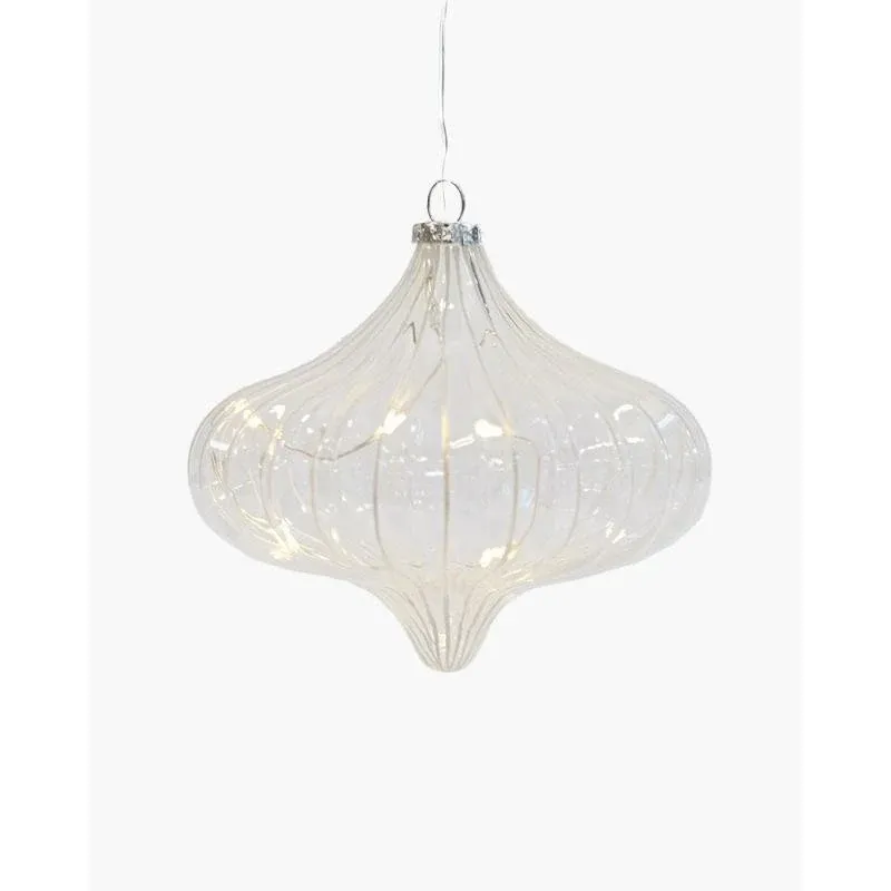 _Letöltött LED-es üveg lámpa, átlátszó, 11 cm-es
