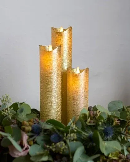 _Download Wax LED gyertya, 15 cm, arany színű