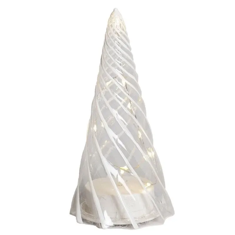 LED-es fényfa, üveg, átlátszó, 19 cm
