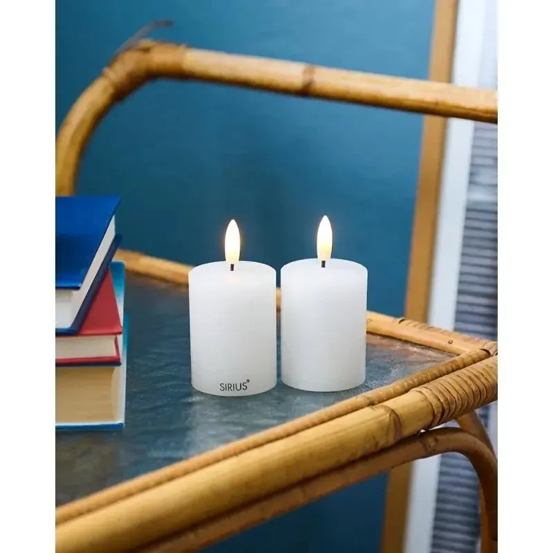 _Letöltés LED-es viaszgyertya szett Sille mini, 2 db, Ø 5 × 6,5 cm, fehér