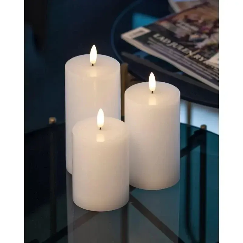 _Letöltött viasz LED gyertyák Sille exkluzív, 3szett, fehér