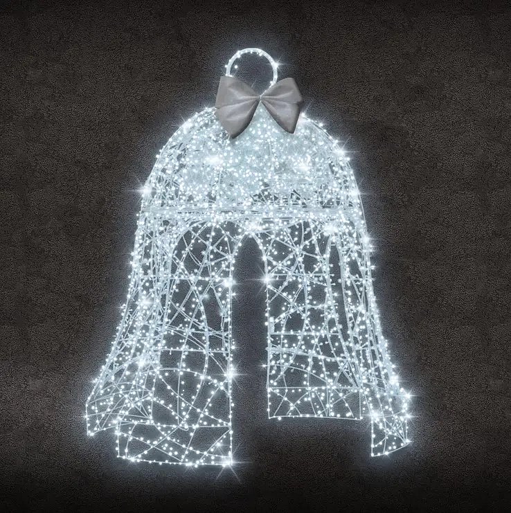 3D LED fénycsengő, 200 x 350 x 200 cm, jégfehér, 36V, 40,1W, 7 részből készült