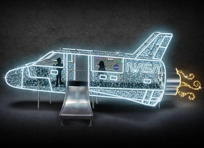 3D LED rakétalámpa 700 cm, jeges fehér, álló, alumínium, állványos