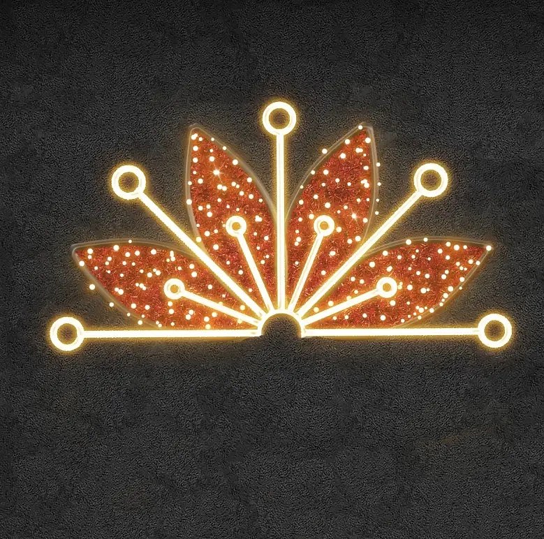 Easy Fix 2D LED félcsillag fény, 150 × 300 cm, meleg fehér, lógó, 3D nyomtatás, 3D nyomtatás