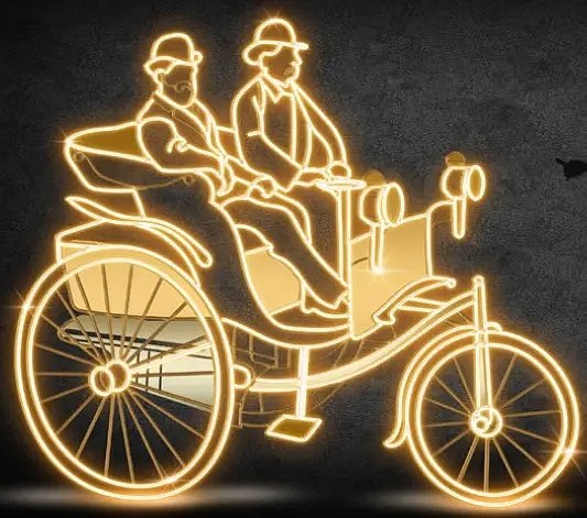 Eco Fix 2D LED-es fényautó, 285 × 250 × 60 cm, meleg fehér, álló, 3D nyomtatás, állva