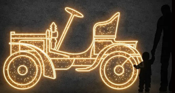 Eco Fix 2D LED-es autólámpa Peugeot 69-es típus, 290 × 175 × 60 cm, meleg fehér, álló, 3D nyomtatás, 3D nyomtatás
