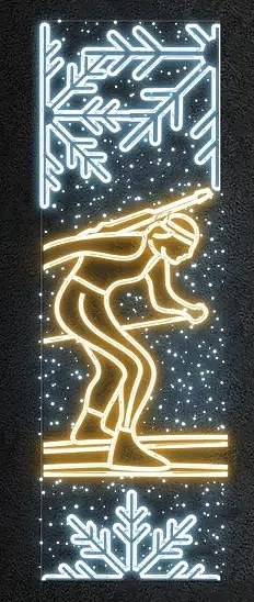 Easy Fix 2D LED fénybanner gyorskorcsolyázáshoz, 80 × 250 cm, meleg és jeges fehér, közvilágítási dekoráció, alumínium, közvilágításhoz.