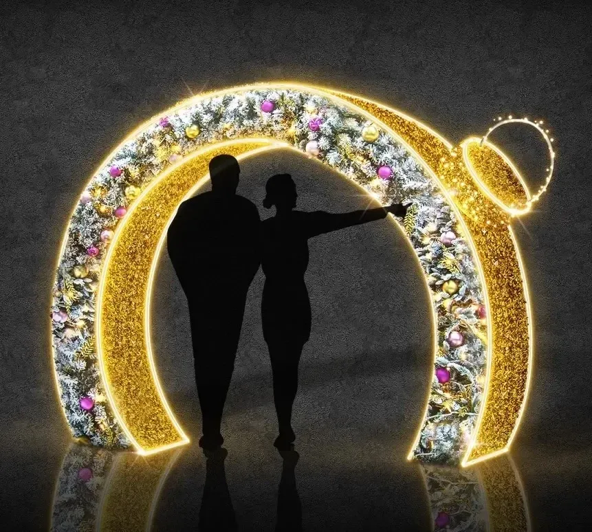 3D LED-es fénykapu dísz, 250 × 220 cm, meleg fehér, alumínium, 3D LED-es fénykapu dísz, 250 × 220 cm, meleg fehér, alumínium