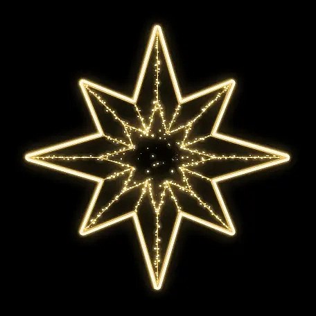 Easy Fix 2D LED csillagfény II., fonattal, Ø 150 cm, meleg fehér, lógó, 3D nyomtatás, 3D nyomtatás