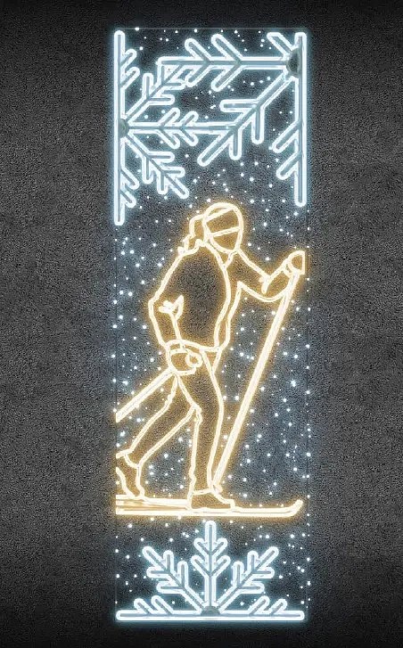 Easy Fix 2D LED-es 2D LED-es világító banner futó, 80 × 247 cm, meleg és jeges fehér, dekoráció közvilágításhoz, alumínium