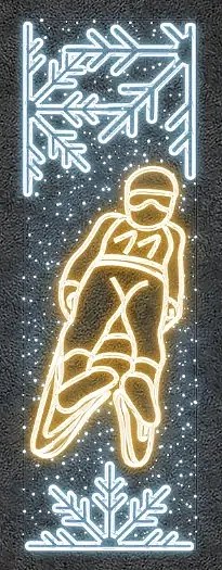 Easy Fix 2D LED-es sífutó transzparens, 80 × 250 cm, meleg és jeges fehér, közvilágítási dekoráció, alumínium, sífutás, sífutás, sífutás, sífutás, sífutás, sífutás.
