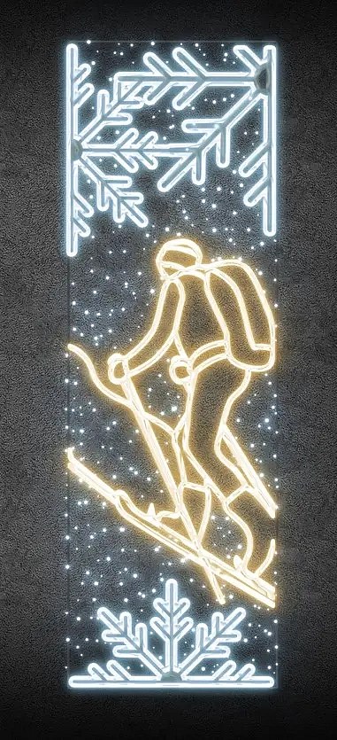 Easy Fix 2D LED-es 2D LED-es világító banner futó, 80 × 247 cm, meleg és jeges fehér, dekoráció közvilágításhoz, alumínium