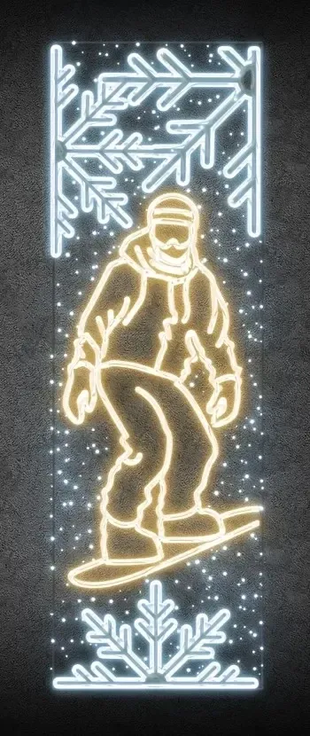 Easy Fix 2D LED fénybanner hódeszkás, 80 × 247 cm, meleg és jeges fehér, közvilágítási dekoráció, alumínium