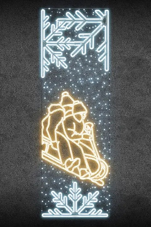 Easy Fix 2D LED-es 2D LED-es világító banner szánkó, 80 × 247 cm, meleg és jeges fehér, dekoráció közvilágításhoz, alumínium