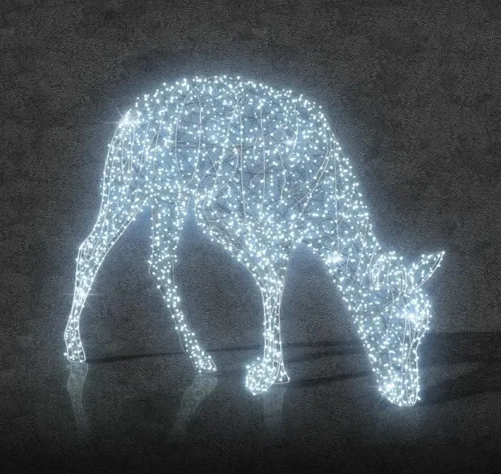 3D LED-es fényszarvas dönthető fejjel, 250 cm, jeges fehér, 24 V, 98,2 W, 91 kg, 3 részből álló