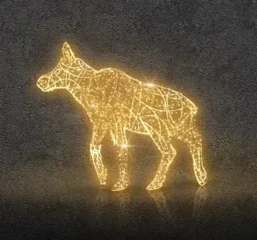 Eco Fix 3D LED világítású jávorszarvasborjú, WS2C, 210 × 240 × 55 cm, alumínium