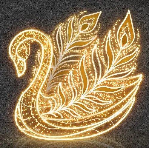 3D LED fény hattyú 400 cm, meleg fehér