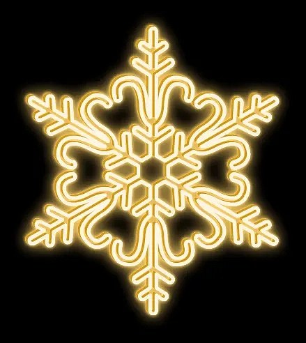 2D LED-es hópehely XXXV, lógó, Ø 200 cm, meleg fehér, 3D nyomtatás, 3D nyomtatás