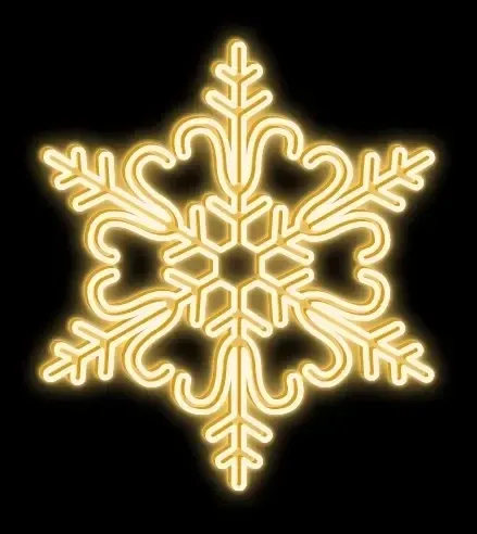 2D LED-es hópehely XXXV, lógó, Ø 200 cm, meleg fehér, 3D nyomtatás, 3D nyomtatás