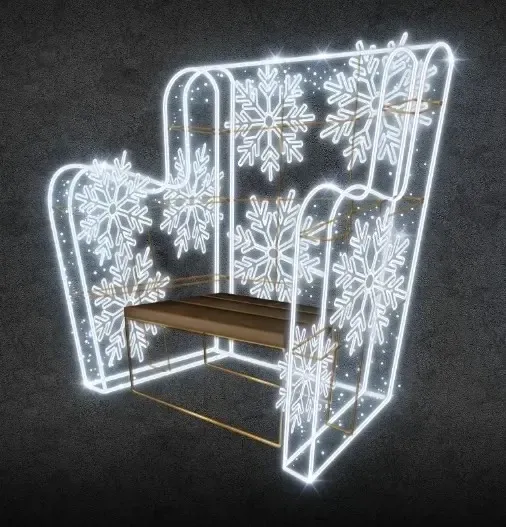 3D LED-es világító szék, 183 × 204 × 118 cm, jeges fehér, 230 V