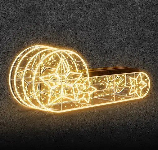 Eco Fix 3D LED fényszánkó, 51 × 94 × 230 cm, meleg fehér, álló, alumínium, állva