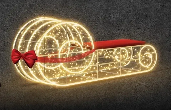 Easy Fix 3D LED szánkó, meleg fehér, álló, alumínium, állva