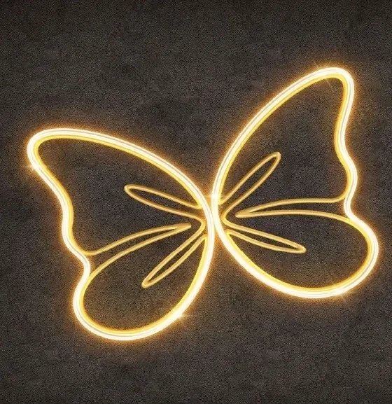 2D LED-es fénypillangó, 30 × 20 cm, lógó, 3D nyomtatás