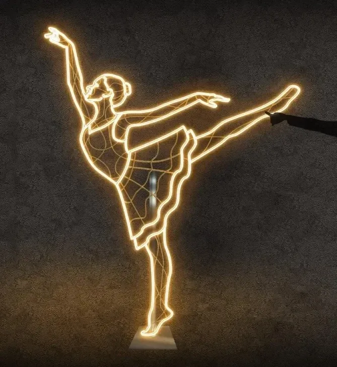 Easy Fix 2D LED fénydekoráció, Ballerina II, 245 × 180 × 3 cm, meleg fehér, lógó, 3D nyomtatás, 3D nyomtatás