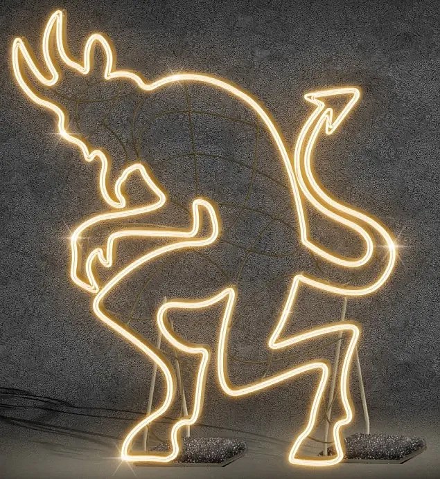 2D LED fényördög, 152 × 180 cm, meleg fehér, álló, álló