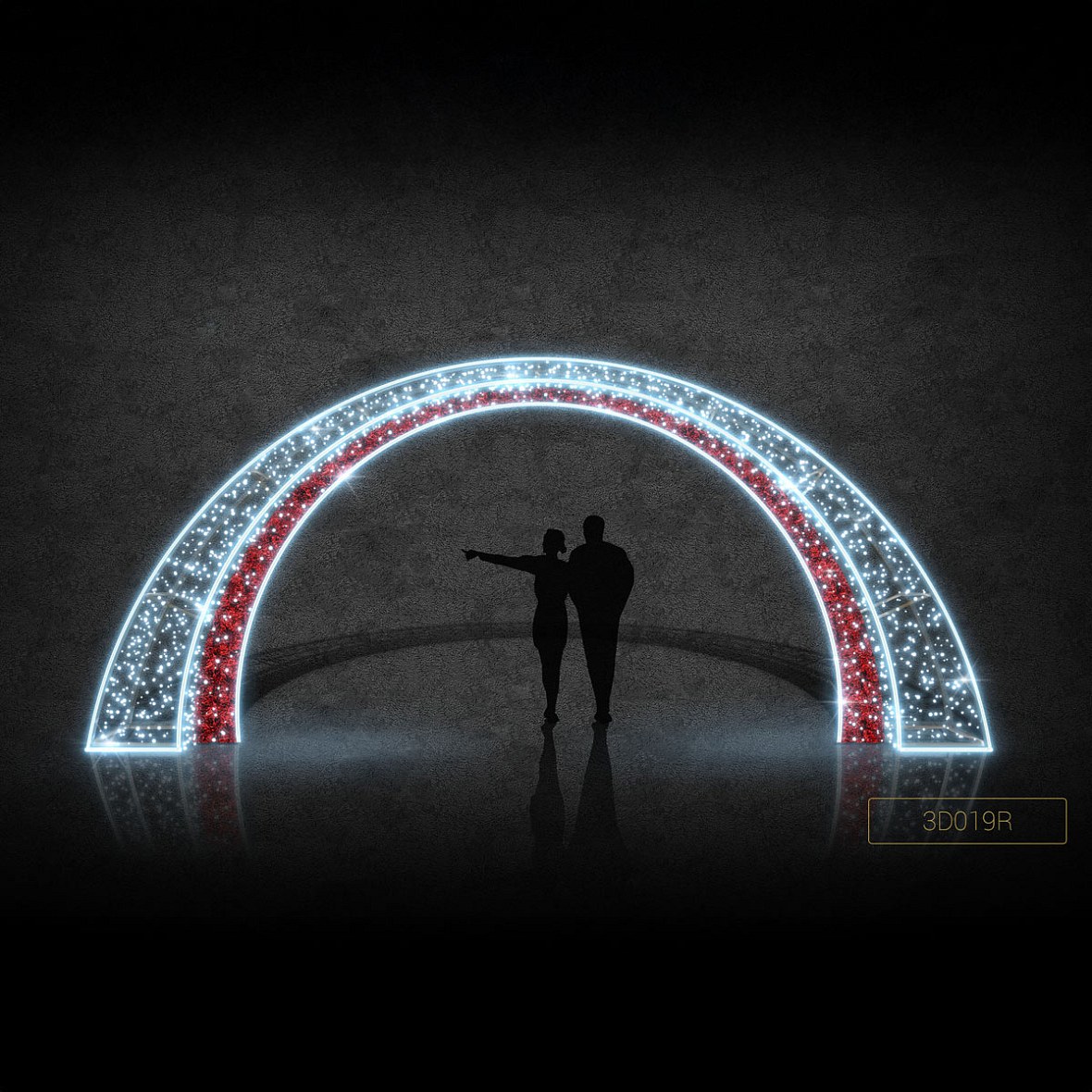 3D LED-es fénykapu 860 × 350 cm, jeges fehér, 230 V, 272 W, 3 részből áll