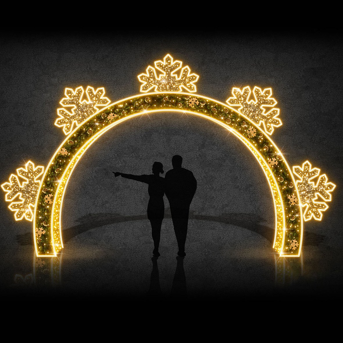 3D LED félpehely fénykapu, 500 × 450 cm, melegfehér, alumínium